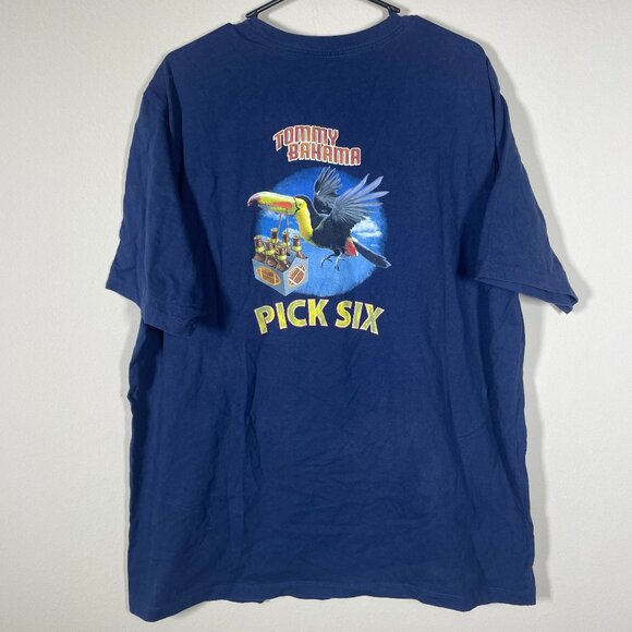 Tommy Bahama T-Shirt Navy Blue Toucan Graphic Pick Six Size XL! - Picture 1 of 5